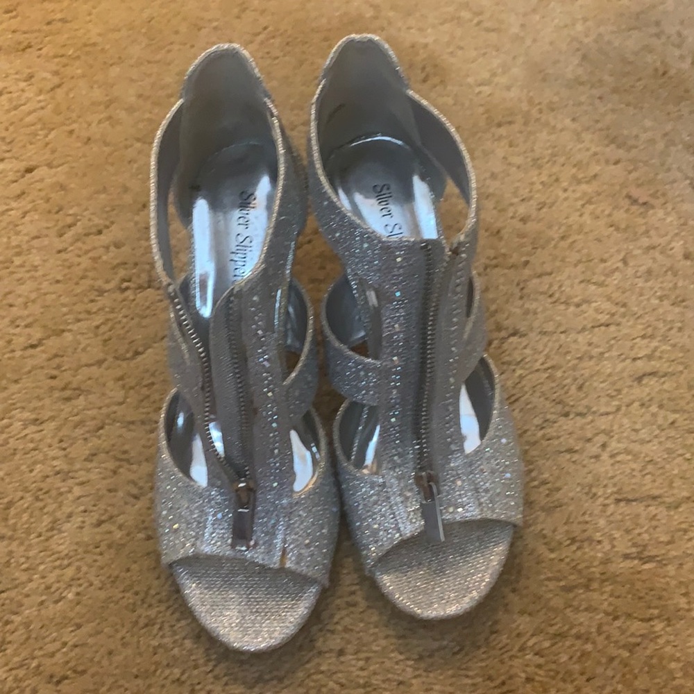 Silver Sparkly Heels